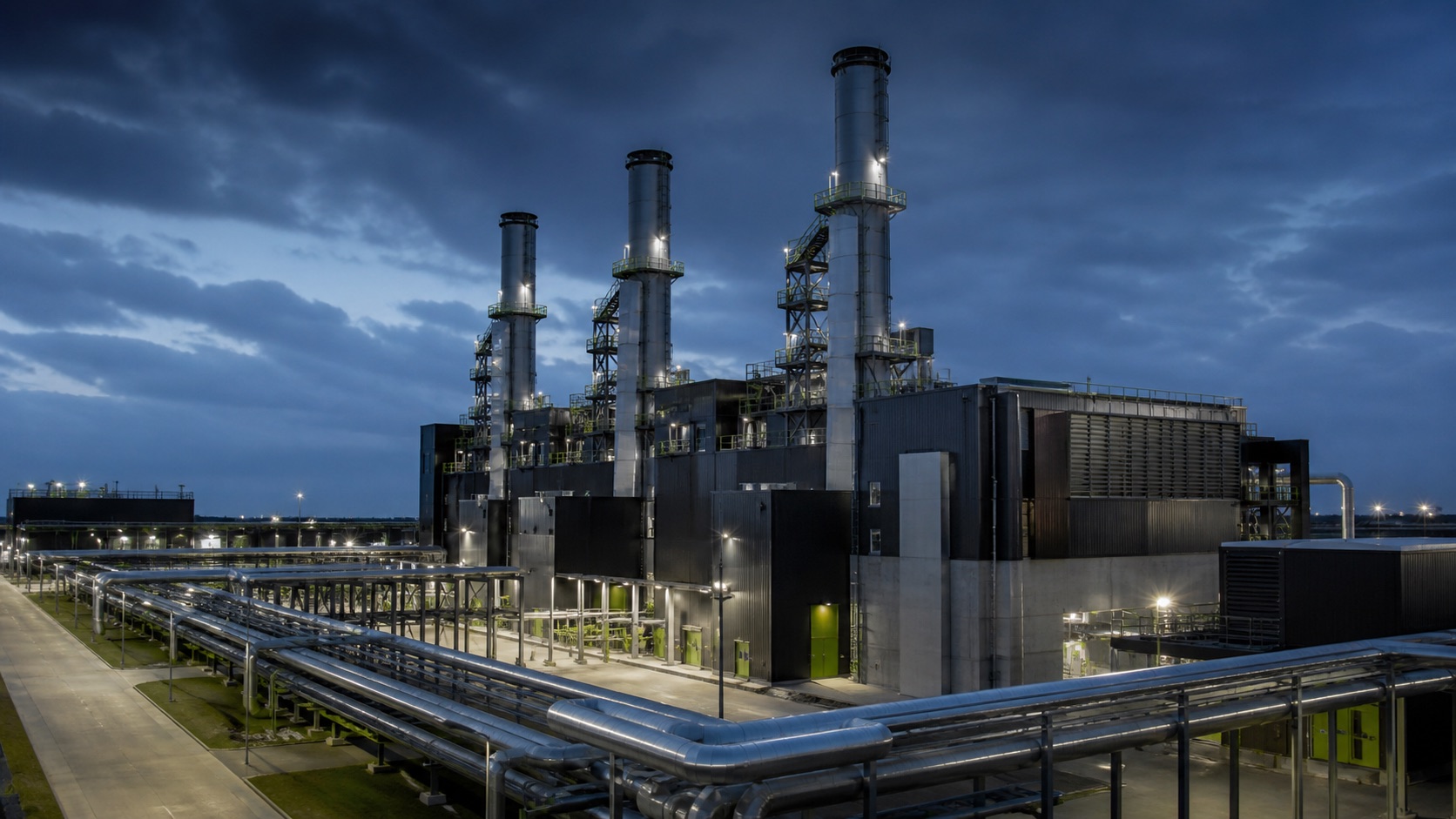 Conceptual image of a modern industrial boiler plant