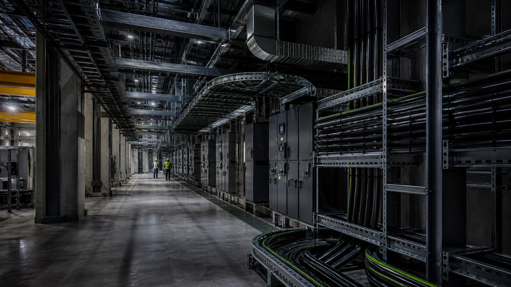 Conceptual image of industrial cable infrastructure