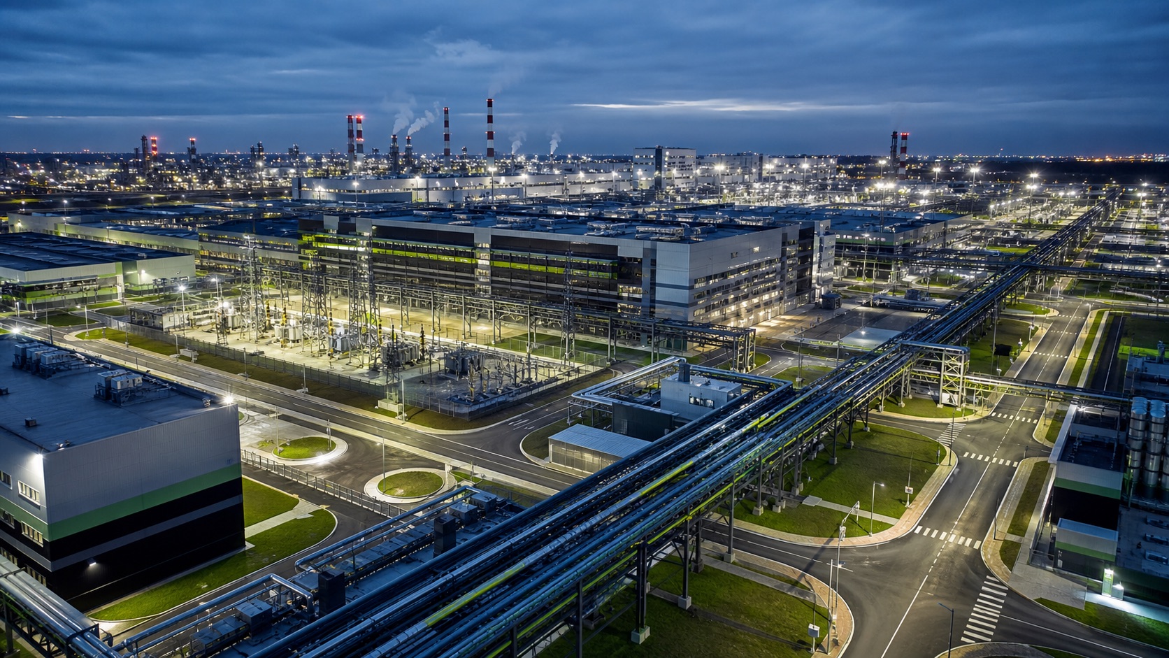 Conceptual image of a large industrial site
